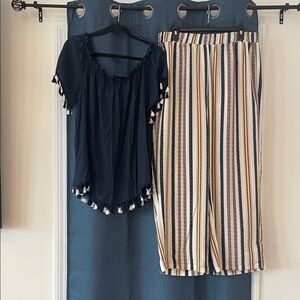 SHEIN Multicolor Striped Wide-Leg Pants